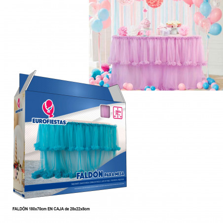 Faldon mesa caja lila