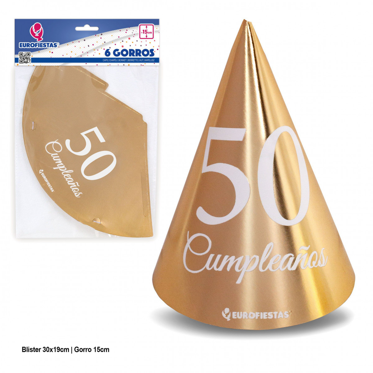 Gorros coleccion oro 50 cumpleaños