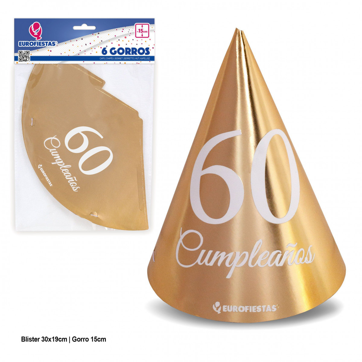 Gorros coleccion oro 60 cumpleaños