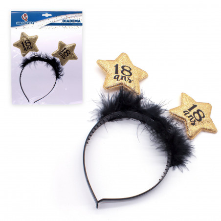 Diadema estrellas oro 18 años