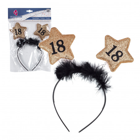 Diadema estrellas oro 18