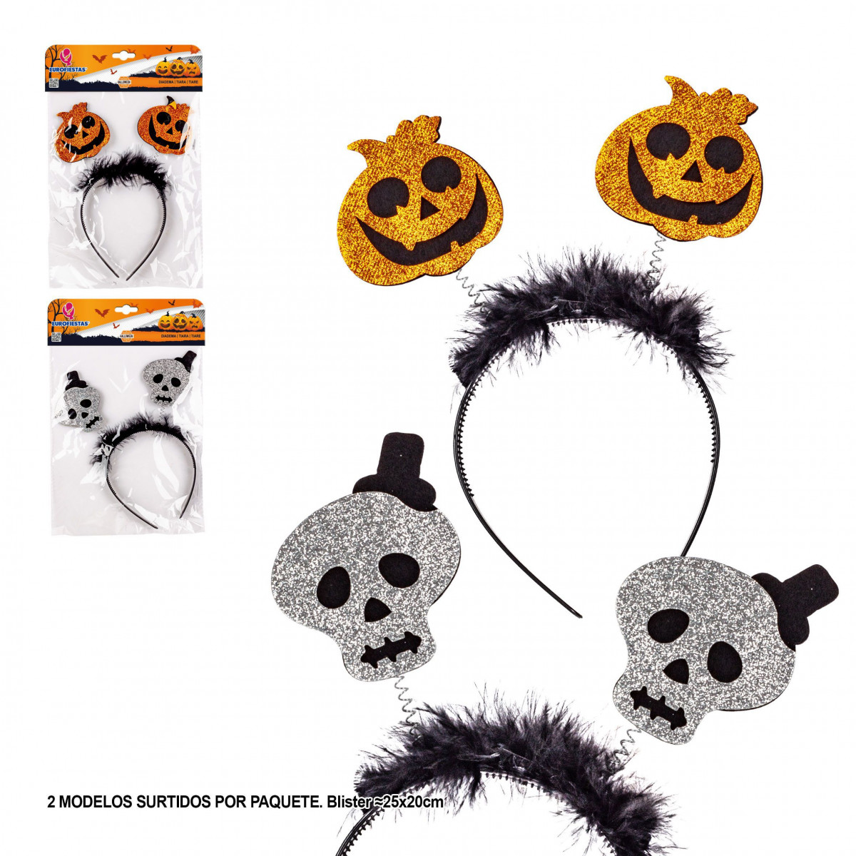 Diadema halloween calaveras 2ms