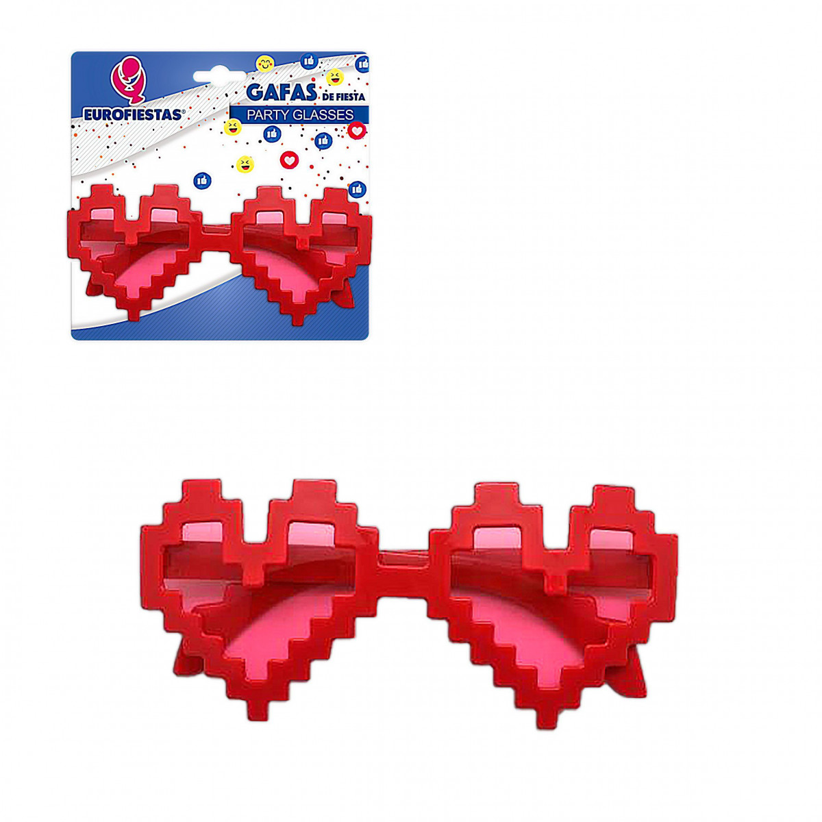 Gafas corazones pixelados