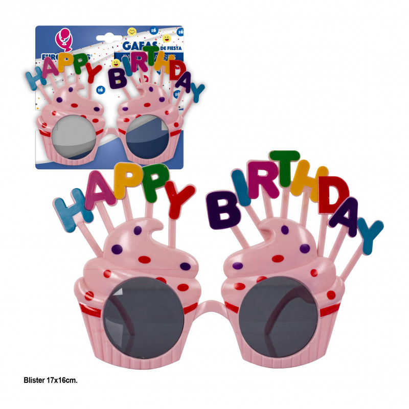 Gafas happy birthday cupcakes 3ms