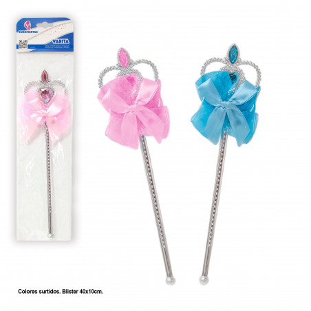 Varita corazon y diamante con lazo