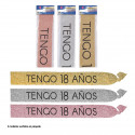 Banda tengo 18 años negro 3 colores surtidos