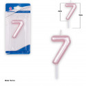 Vela rosa numero 7