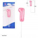 Vela chubby rosa nº 1