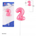 Vela chubby rosa nº 2