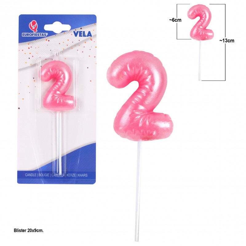 Vela chubby rosa nº 2