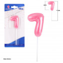 Vela chubby rosa nº 7
