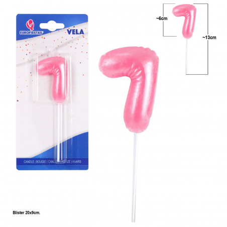 Vela chubby rosa nº 7