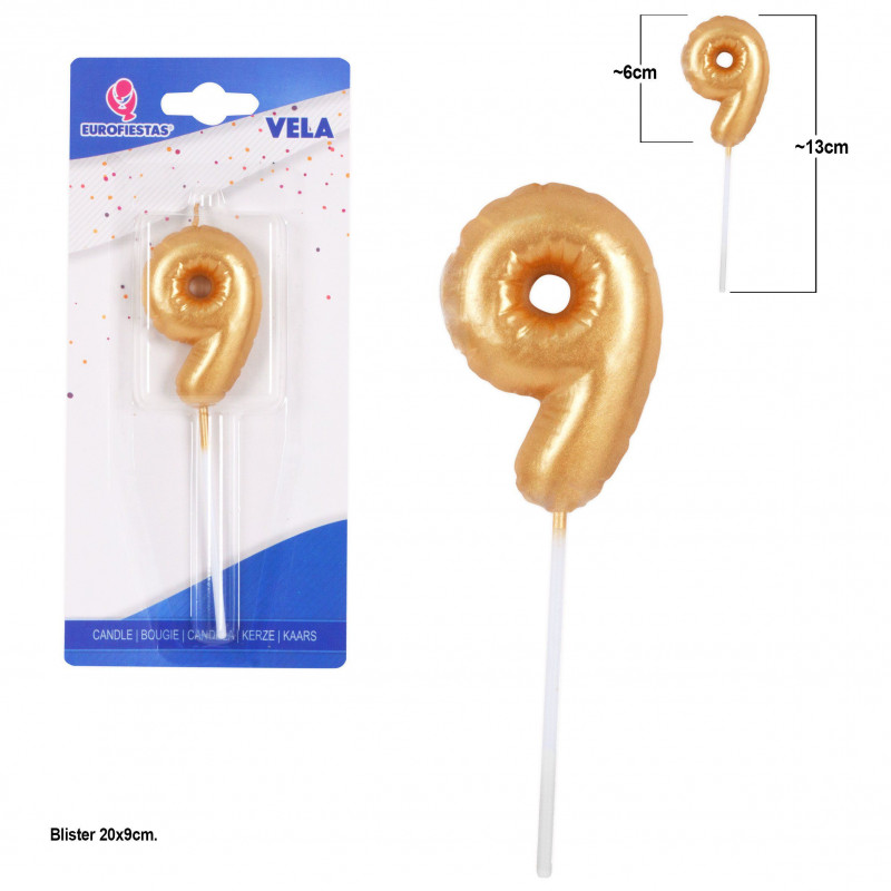 Vela chubby oro nº 9