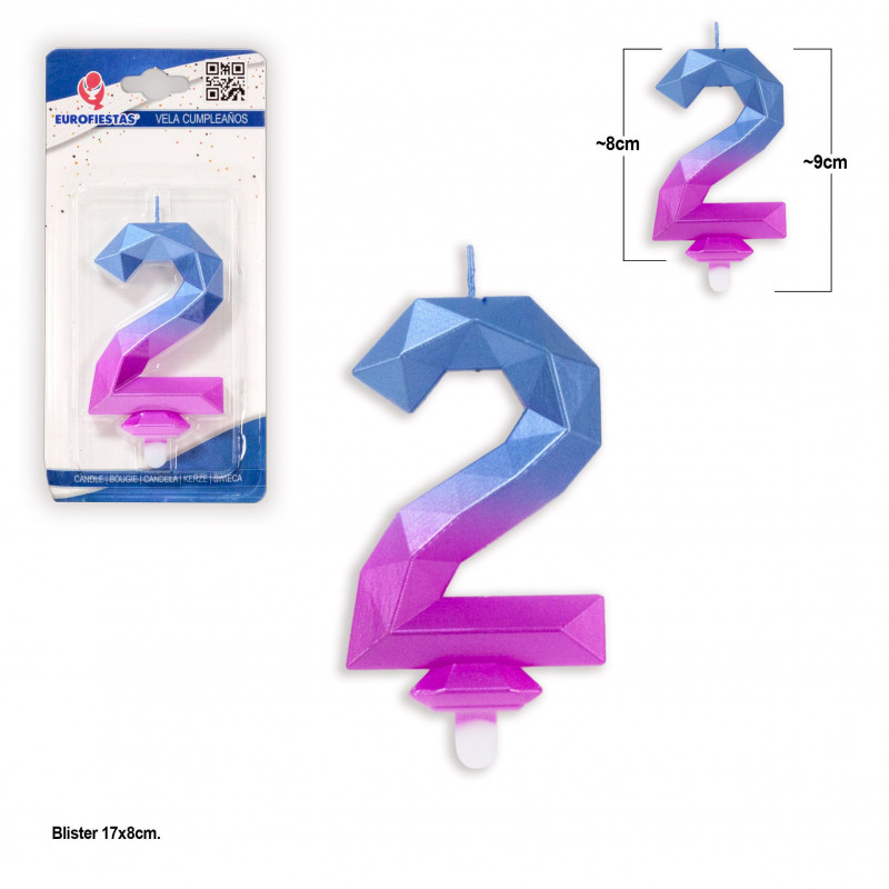 Vela poligonal azul morado 2