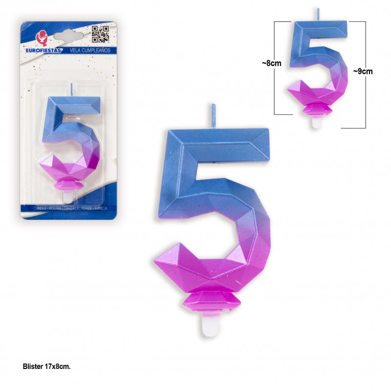 Vela poligonal azul morado 5
