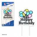 Vela bloque globos happy birthday
