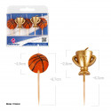 Velas Decorativas de Baloncesto y Trofeo Pack de 5 para Tartas y Fiestas Temáticas