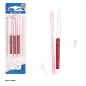 Velas cilindro rosa y purpurina 12pcs
