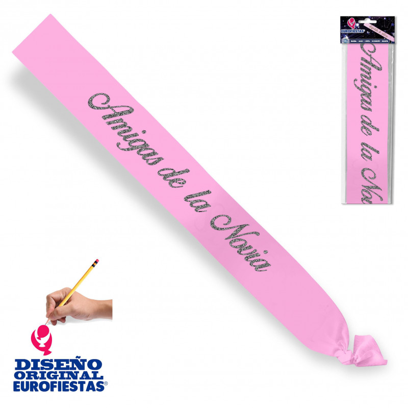 Banda rosa amigas de la novia purpurina plata