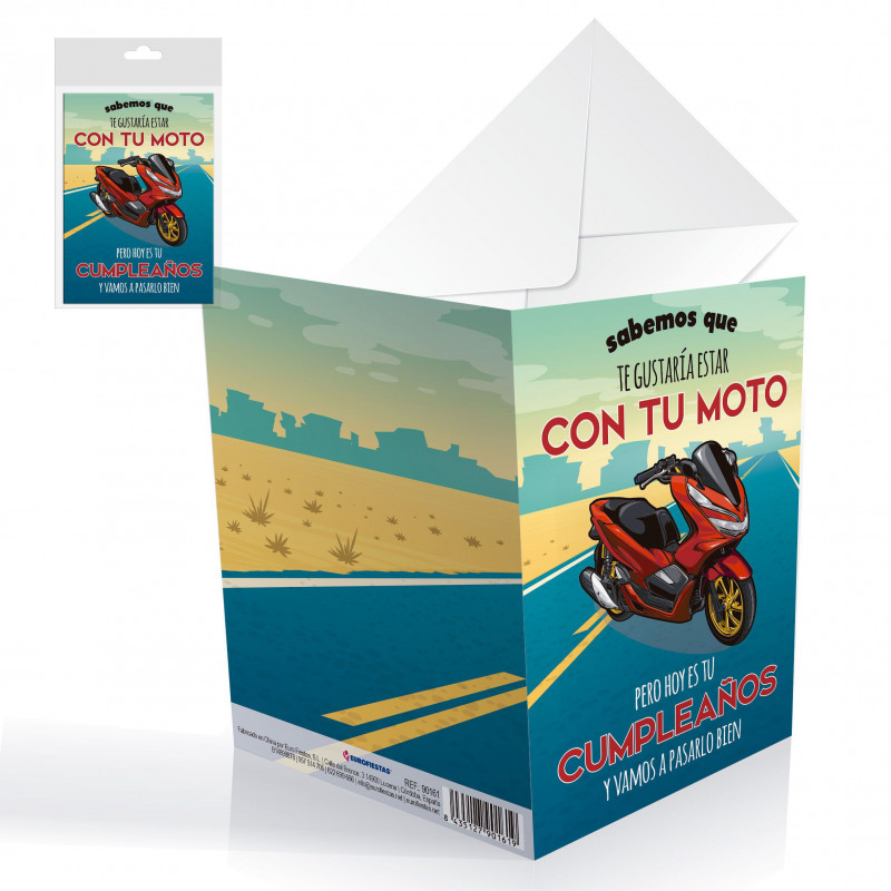 Tarjeta cumple moto