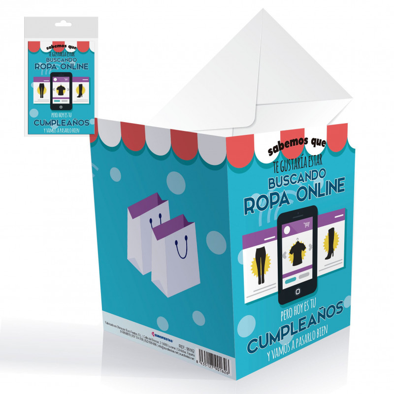 Tarjeta cumple ropa