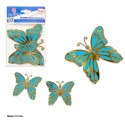 Mariposas 6 oro metalizado alas azules
