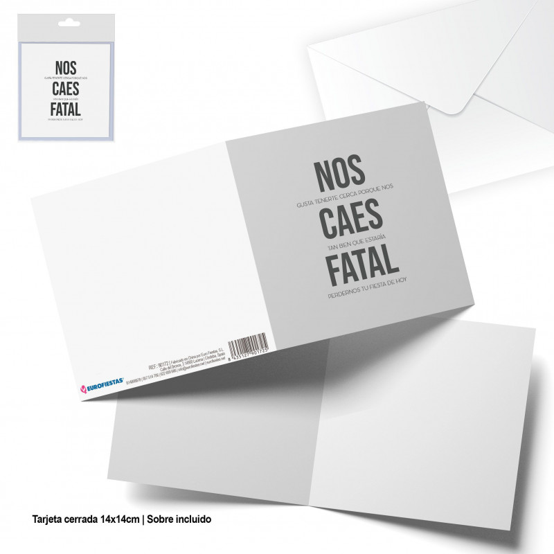 Tarjeta felicitacion cuadrada nos caes fatal
