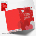 Tarjeta felicitacion roja corazones te quiero un monton
