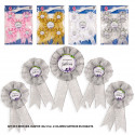 Set de broches despedida soltera flores lila 4cs