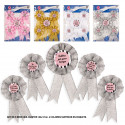 Set de broches despedida franjas negras informal 4cs