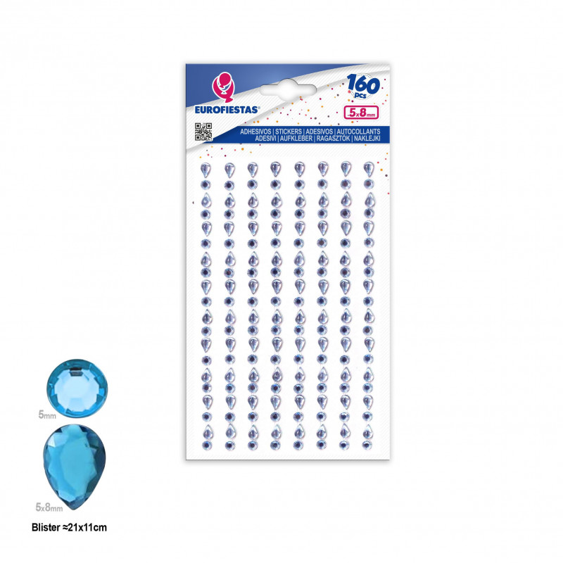 160 gotas adhesivas plata