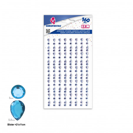 160 gotas adhesivas plata