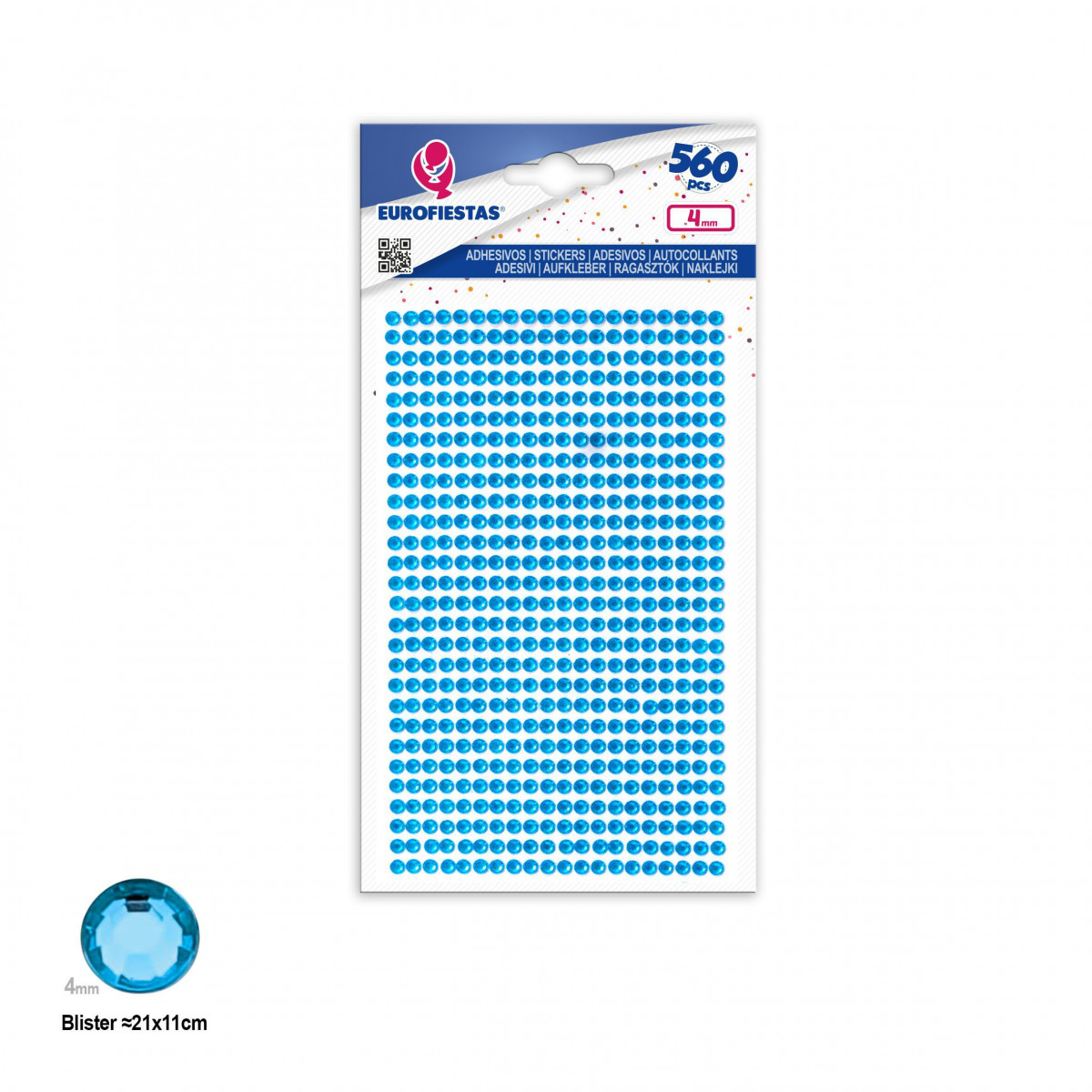 560 diamantes adhesivos peq plata celeste