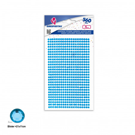560 diamantes adhesivos peq plata celeste