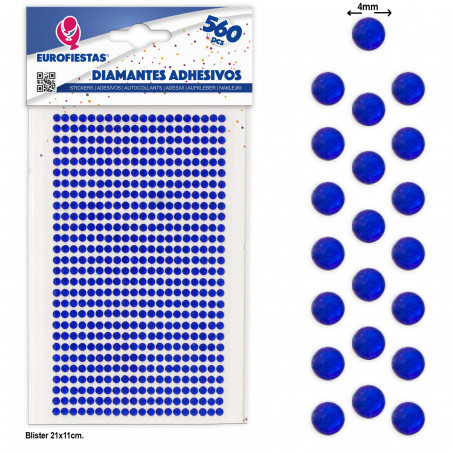 560 diamantes adhesivos peq azul oscuro