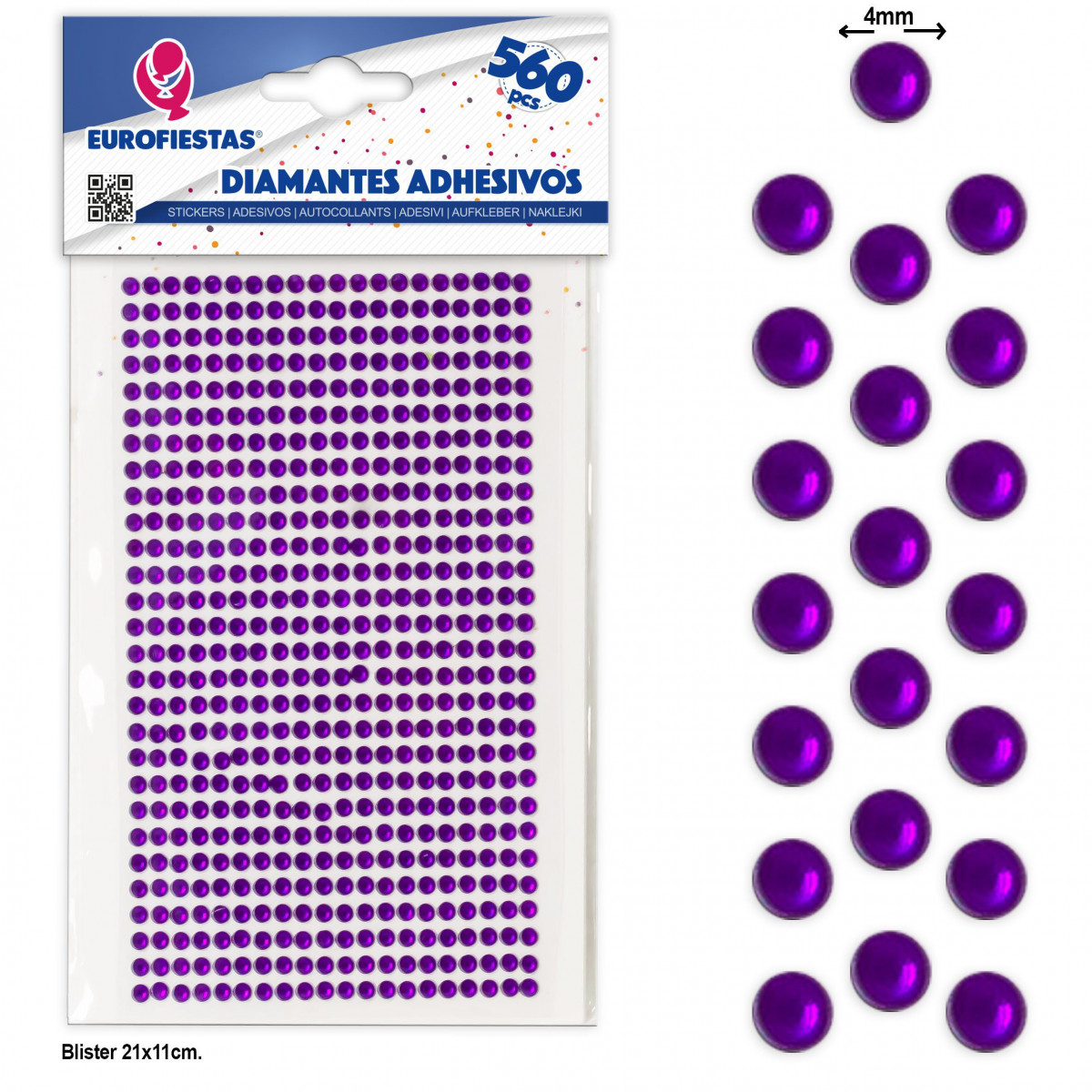 560 diamantes adhesivos peq morado