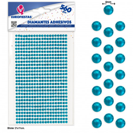 560 diamantes adhesivos peq turquesa
