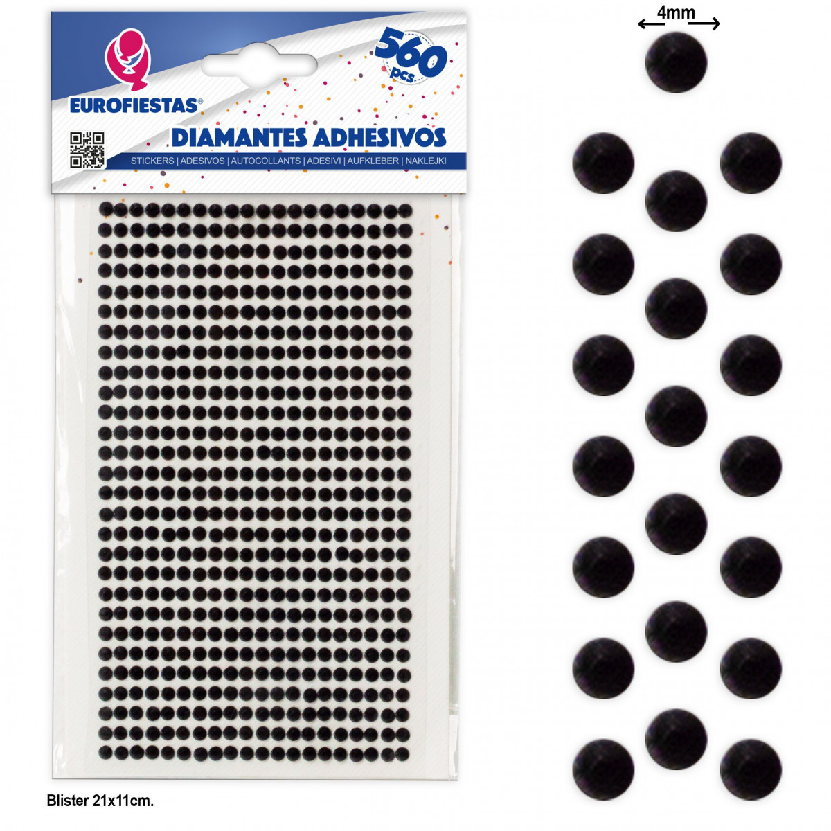 560 diamantes adhesivos peq negro
