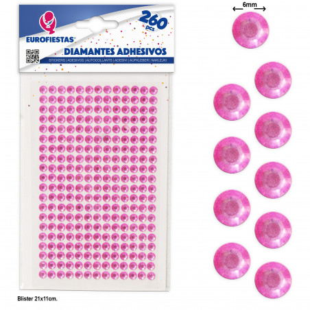 260 diamantes adhesivos med rosa