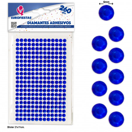 260 diamantes adhesivos med azul oscuro