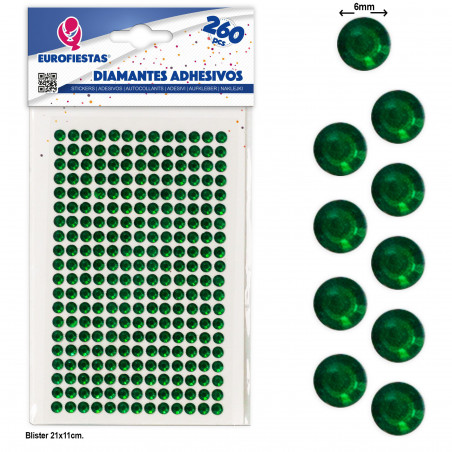 260 diamantes adhesivos med verde
