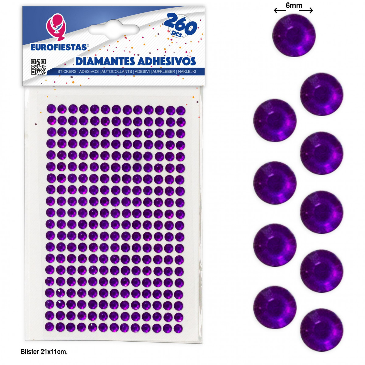 Diamantes adhesivos morado, brillo mágico para tus ideas creativas