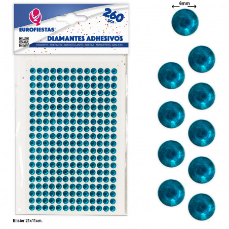 260 diamantes adhesivos med turquesa