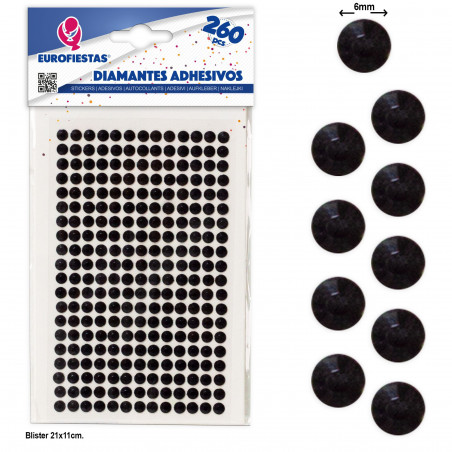 260 diamantes adhesivos med negro