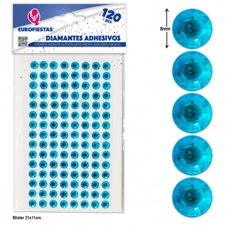 120 diamantes adhesivos gr celeste