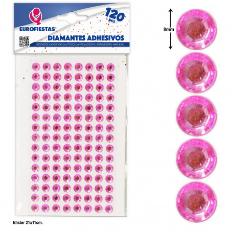 120 diamantes adhesivos gr rosa