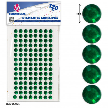 120 diamantes adhesivos gr verde