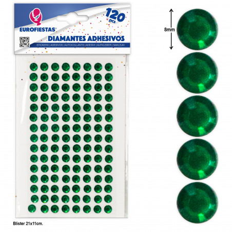 Diamantes adhesivos verde para dar vida a tus decoraciones