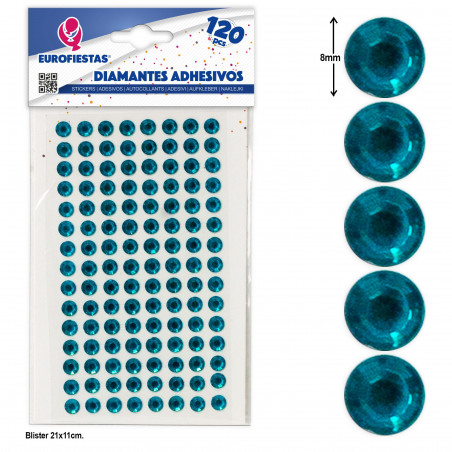 120 diamantes adhesivos gr turquesa