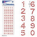 Números adhesivos rojos para decoración, pack de 55 unidades